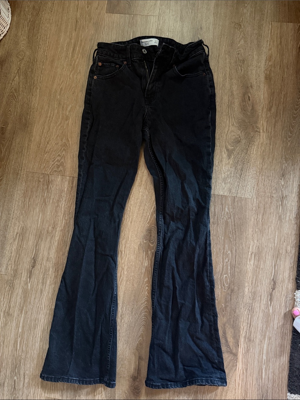 Abercrombie Black Boot Cut Mid-rise jeans